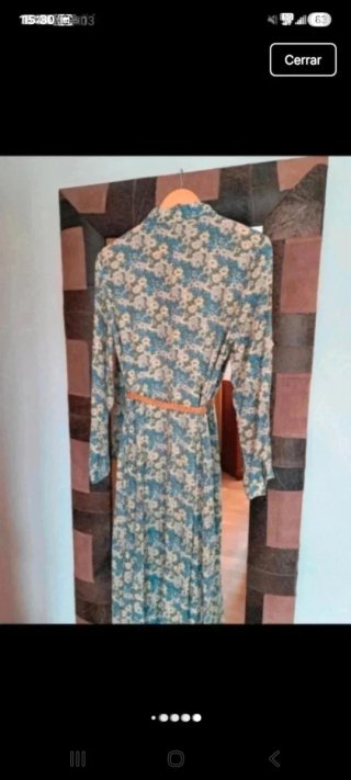 Vestido largo floral azul