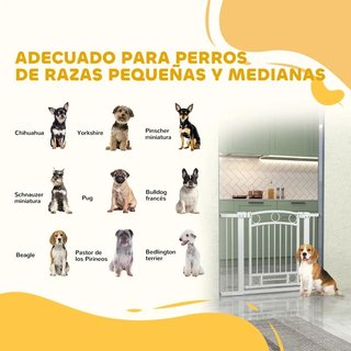 Puerta Perros Ajustable 76-104cm Blanca