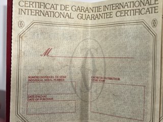 Certificado de Garantía Cartier Must Relojes