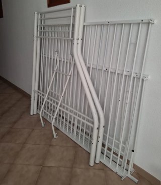Litera metálica blanca + colchón de cama de 90