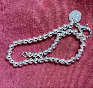 Cadena Plata 925 Bolitas de 18 cm