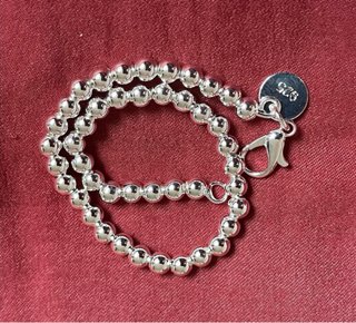 Cadena Plata 925 Bolitas de 18 cm
