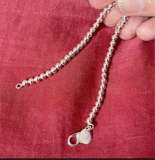 Cadena Plata 925 Bolitas de 18 cm