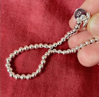 Cadena Plata 925 Bolitas de 18 cm