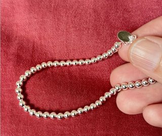 Cadena Plata 925 Bolitas de 18 cm