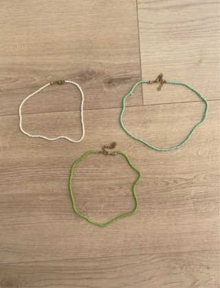 Pack de 3 gargantillas de cuentas / abalorios