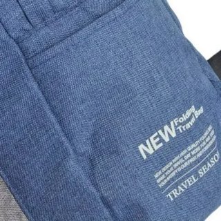 Mochila Viaje Plegable Azul y Gris