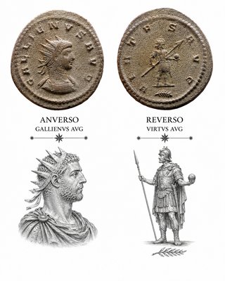 Moneda Romana Gallienus Billon Antoninianus