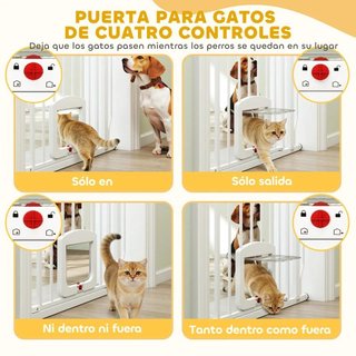 Barrera Perros 75-85cm Doble Bloqueo Blanca Puerta