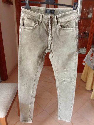 Pantalones Bershka Skinny Verdes Talla S