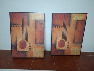 Juego de 2 cuadros abstractos