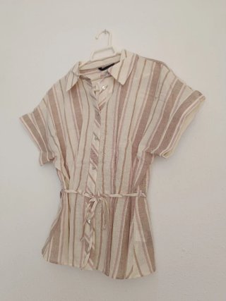 Camisa Zara rayas hilo metalizado Talla S