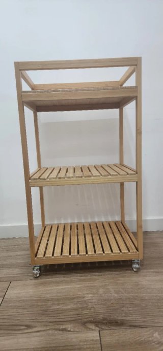 Carrito Bambú Ikea con Cesta Mimbre