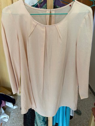 Camisa rosa manga acampanada Esprit