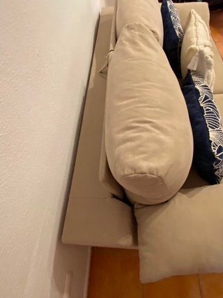 Sofá Cama Beige Tela Antimanchas