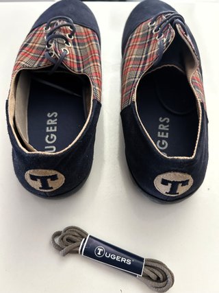 Zapatillas Tugers Benet ante azul cuadros T45