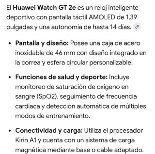 Reloj Huawei Watch GT 2e AMOLED 14 días