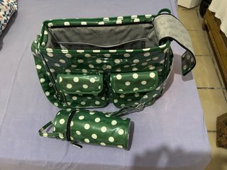 Bolsa pañalera y portabiberón lunares BEBEDUE