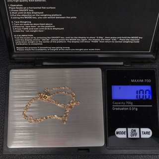 Cadena de oro de 18k. Singapour. Peso 1gr.39cm.