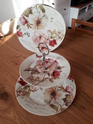Alzatina per Dolci 2 Piani Marche aux Fleurs