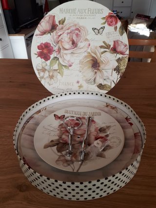 Alzatina per Dolci 2 Piani Marche aux Fleurs