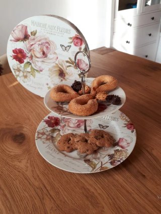 Alzatina per Dolci 2 Piani Marche aux Fleurs