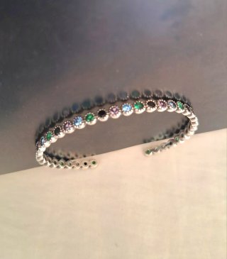 Pulsera Plata Circonitas Multicolor