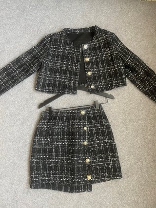 Chaqueta Zara Tejida Estilo Chanel + traje