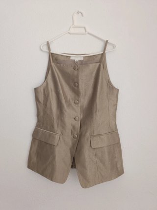 Chaleco bustier entallado Zara Dorado Talla S