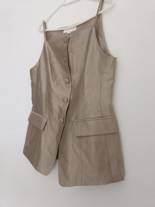 Chaleco bustier entallado Zara Dorado Talla S