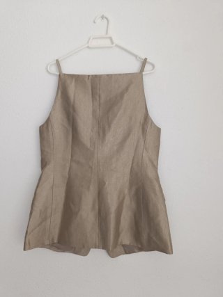 Chaleco bustier entallado Zara Dorado Talla S