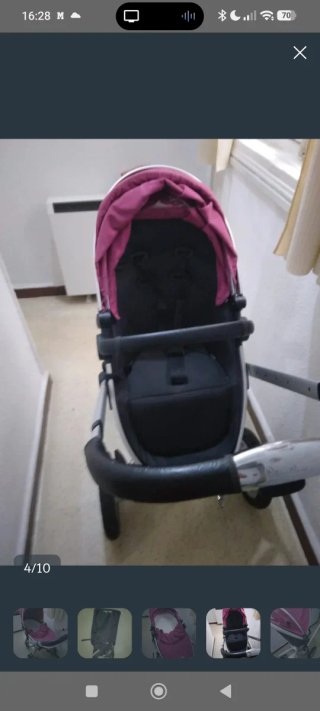 Carro de bebé rosa