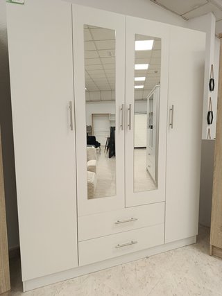 Armario 4 Puertas con Espejos Blanco