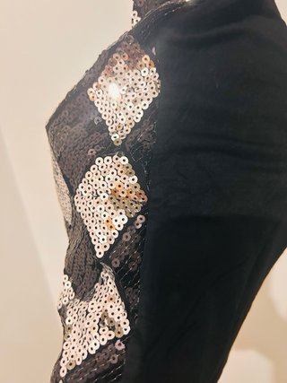 Top lentejuelas negro y plata