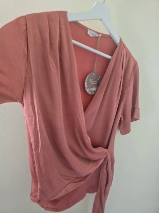 Blusa estilo Vintage rosa talla única