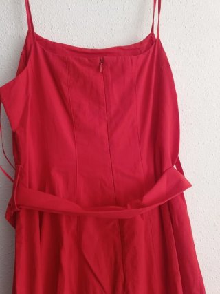 Vestido midi Zara popelín cinturón talla L