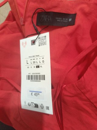 Vestido midi Zara popelín cinturón talla L