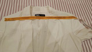 Blazer Zara Lino Frío Blanco