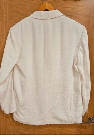 Blazer Zara Lino Frío Blanco