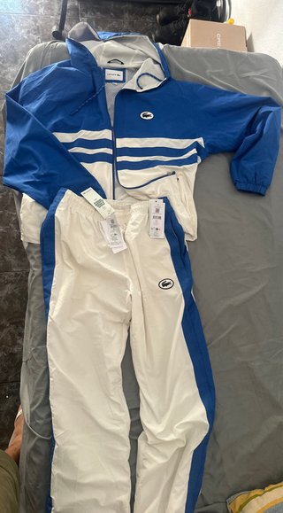 Chándal Lacoste Blanco y Azul Talla M