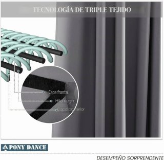 Cortina Opaca Térmica Gris 214x254 ojal