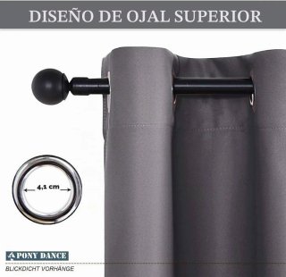 Cortina Opaca Térmica Gris 214x254 ojal