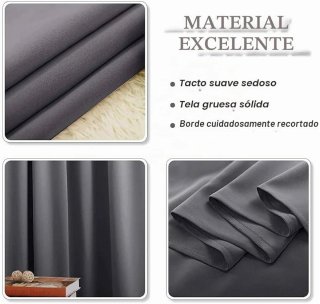Cortina Opaca Térmica Gris 214x254 ojal