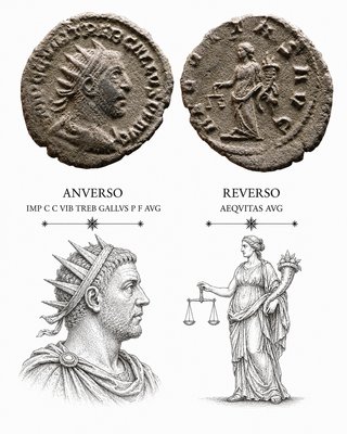 Moneda Romana Trebonian Gallus