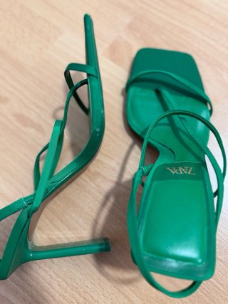 Sandalias Zara Verdes Talla 37