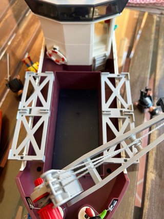 Barco de carga Playmobil con lancha