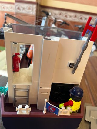 Barco de carga Playmobil con lancha