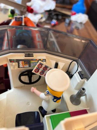Barco de carga Playmobil con lancha