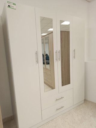 Armario 4 Puertas con Espejos Blanco
