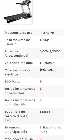 Cinta de correr BH F9R 22km/h Bluetooth